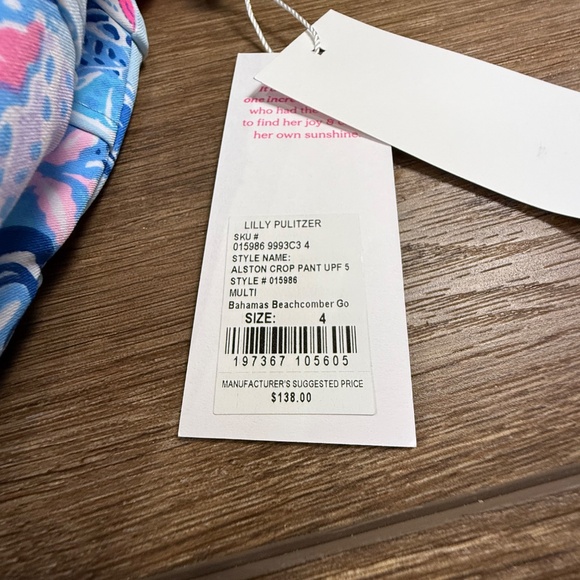 Lilly Pulitzer Luxletic Women's Alston Crop Pull-On Pants Golf, UPF 50 NWT Sz 4 - Picture 11 of 14